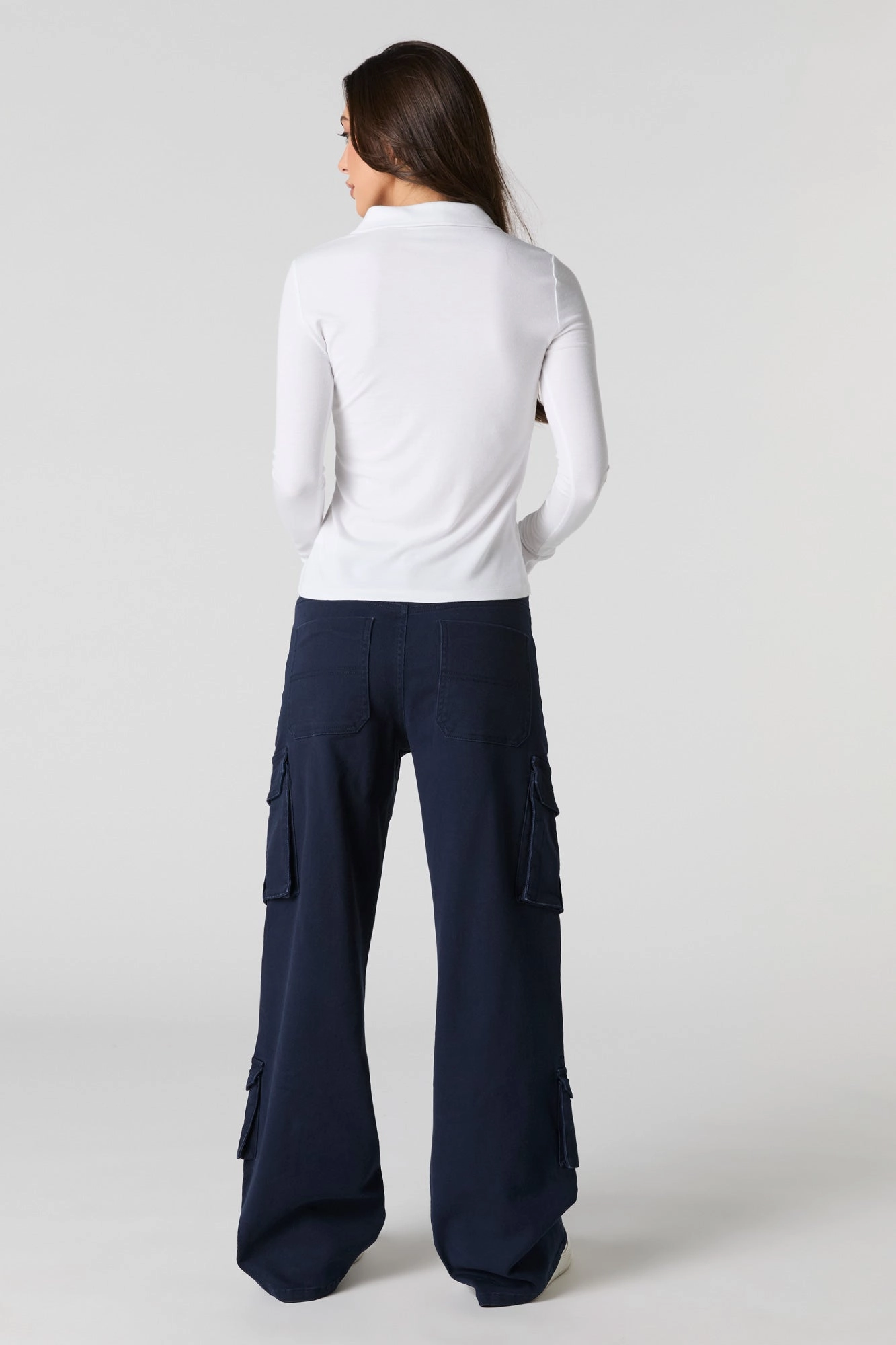Stretch Denim Straight Leg Cargo Jean