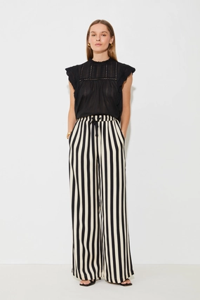 Sujerry Striped Wide Leg Pants