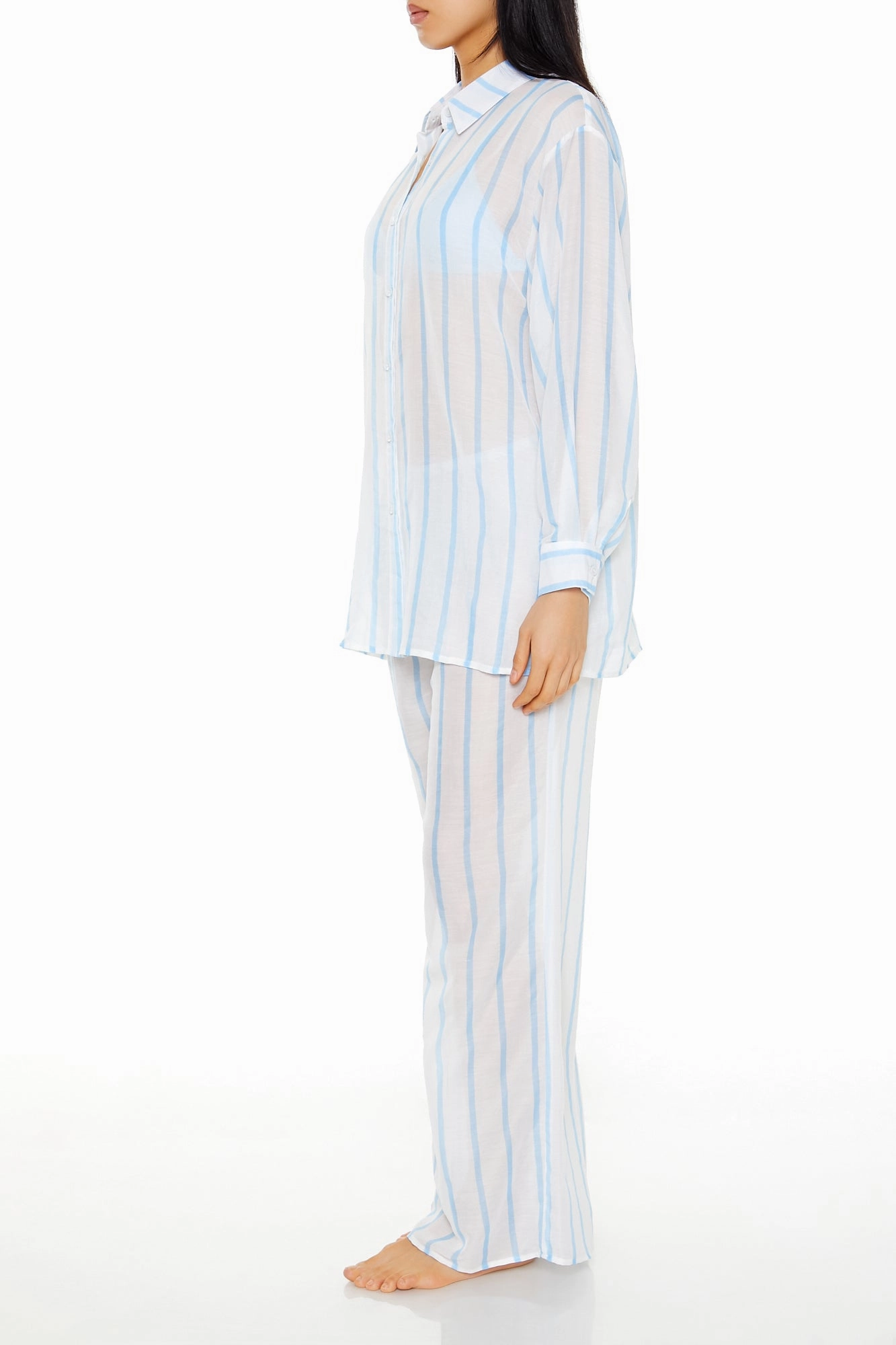 Swimwear Cover Up Pants - White/Blue