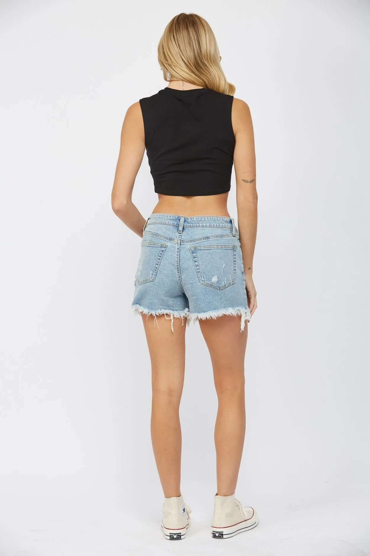 The LJ High Rise Denim Shorts | Mica -30A APRIL PREORDER