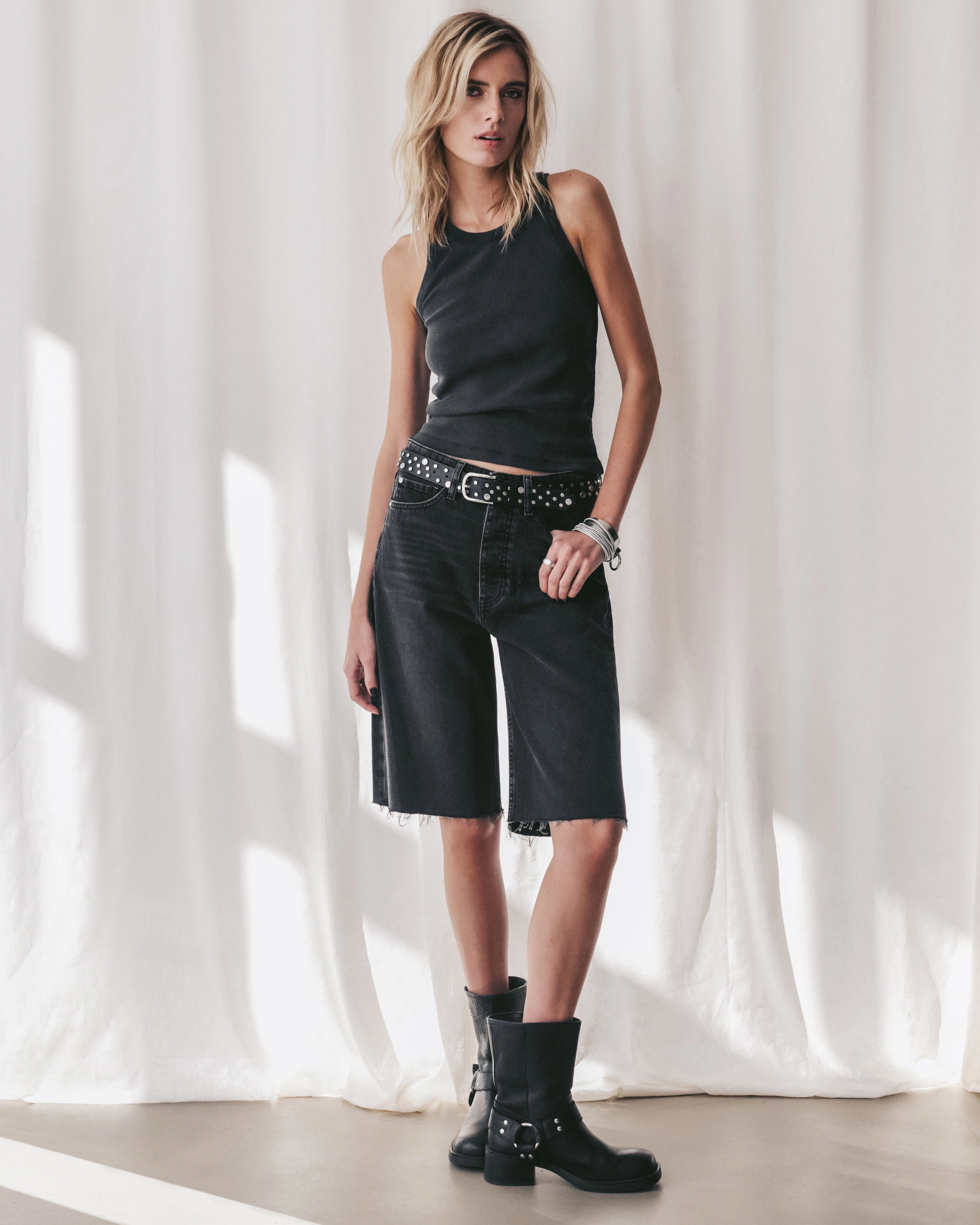 The Black Denim Bermuda Shorts