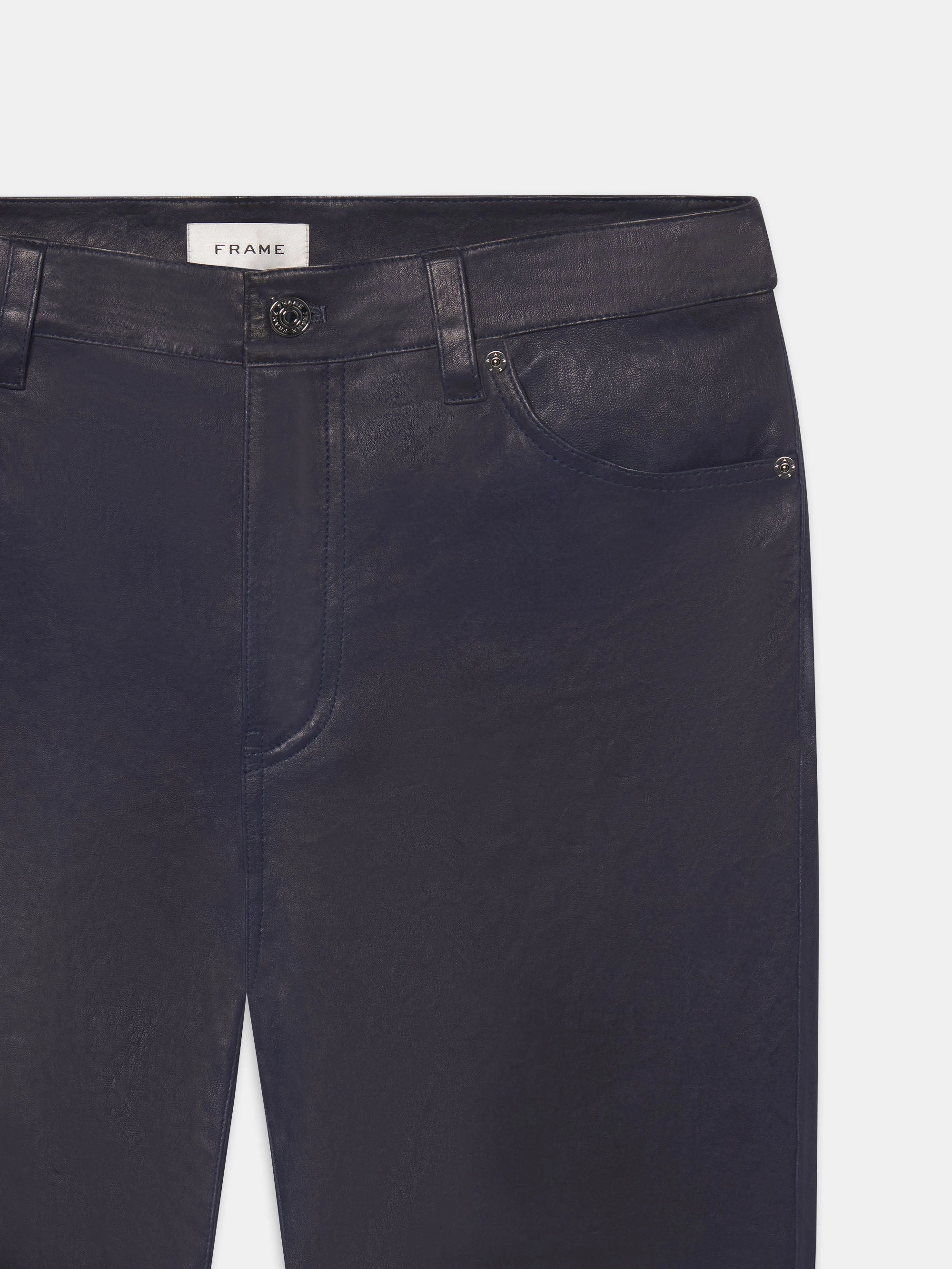 The Leather Reboot Crop -- Dark Indigo