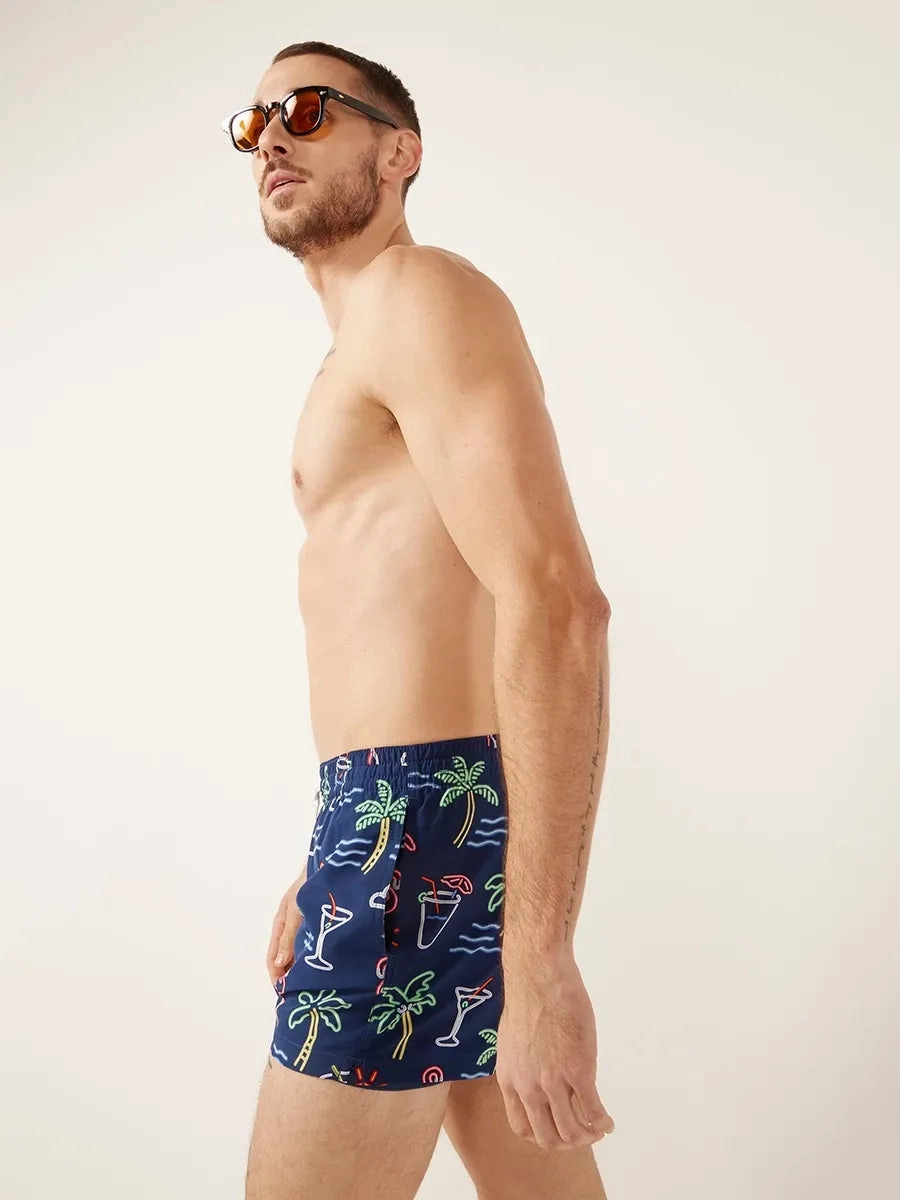 The Neon Lights 4" (Lined Classic Swim Trunk)
