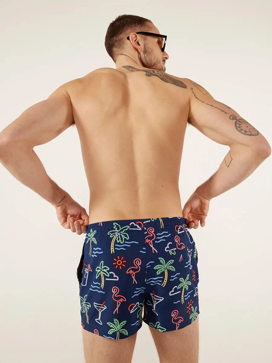 The Neon Lights 4" (Lined Classic Swim Trunk)