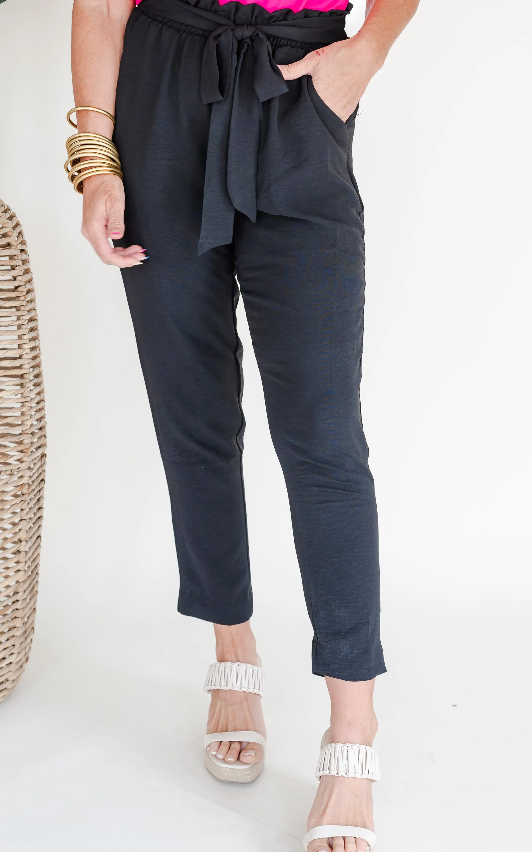 Totally Worth It High Waisted Solid Woven Pant - Final Sale**