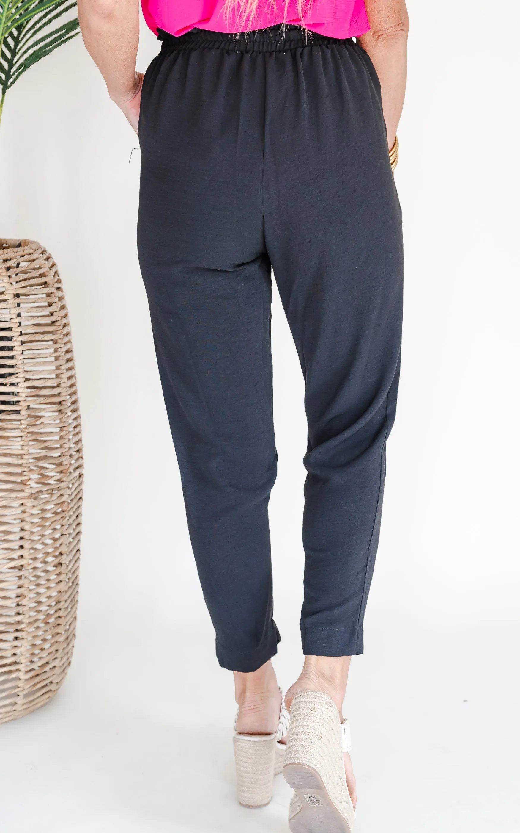 Totally Worth It High Waisted Solid Woven Pant - Final Sale**