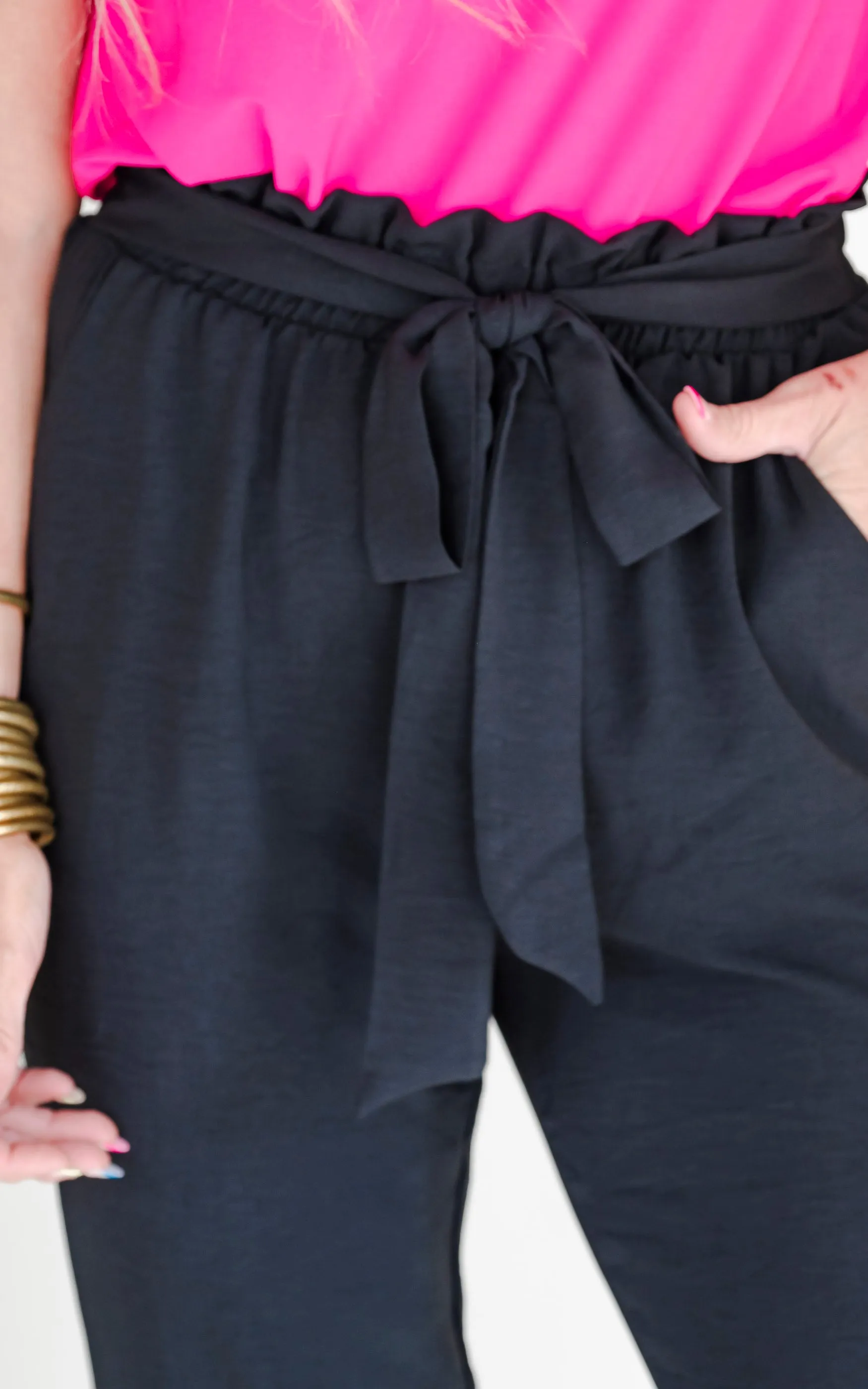 Totally Worth It High Waisted Solid Woven Pant - Final Sale**