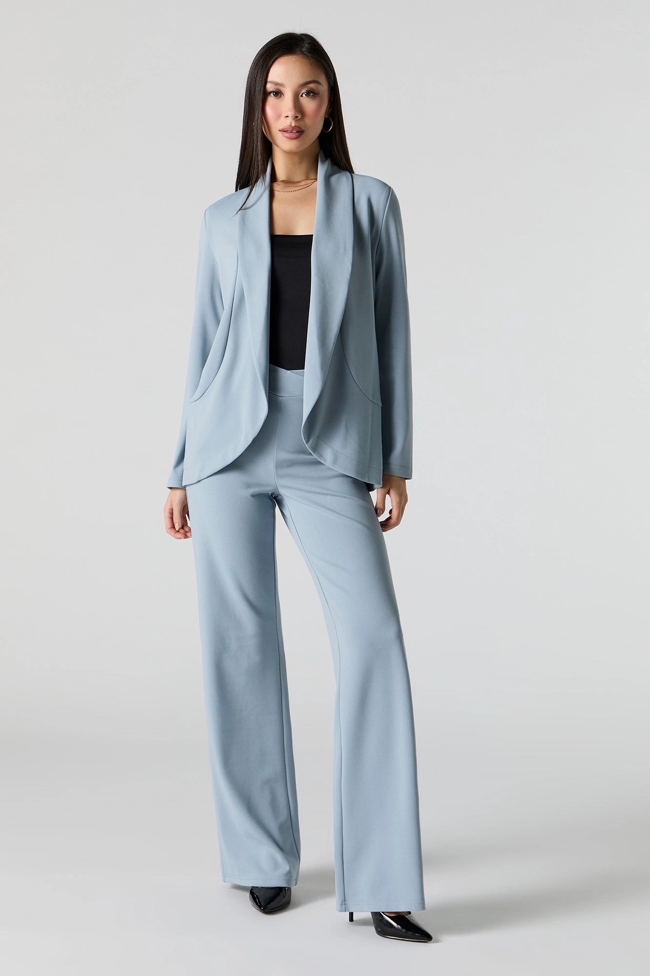 V Waist Wide Leg Dress Pant