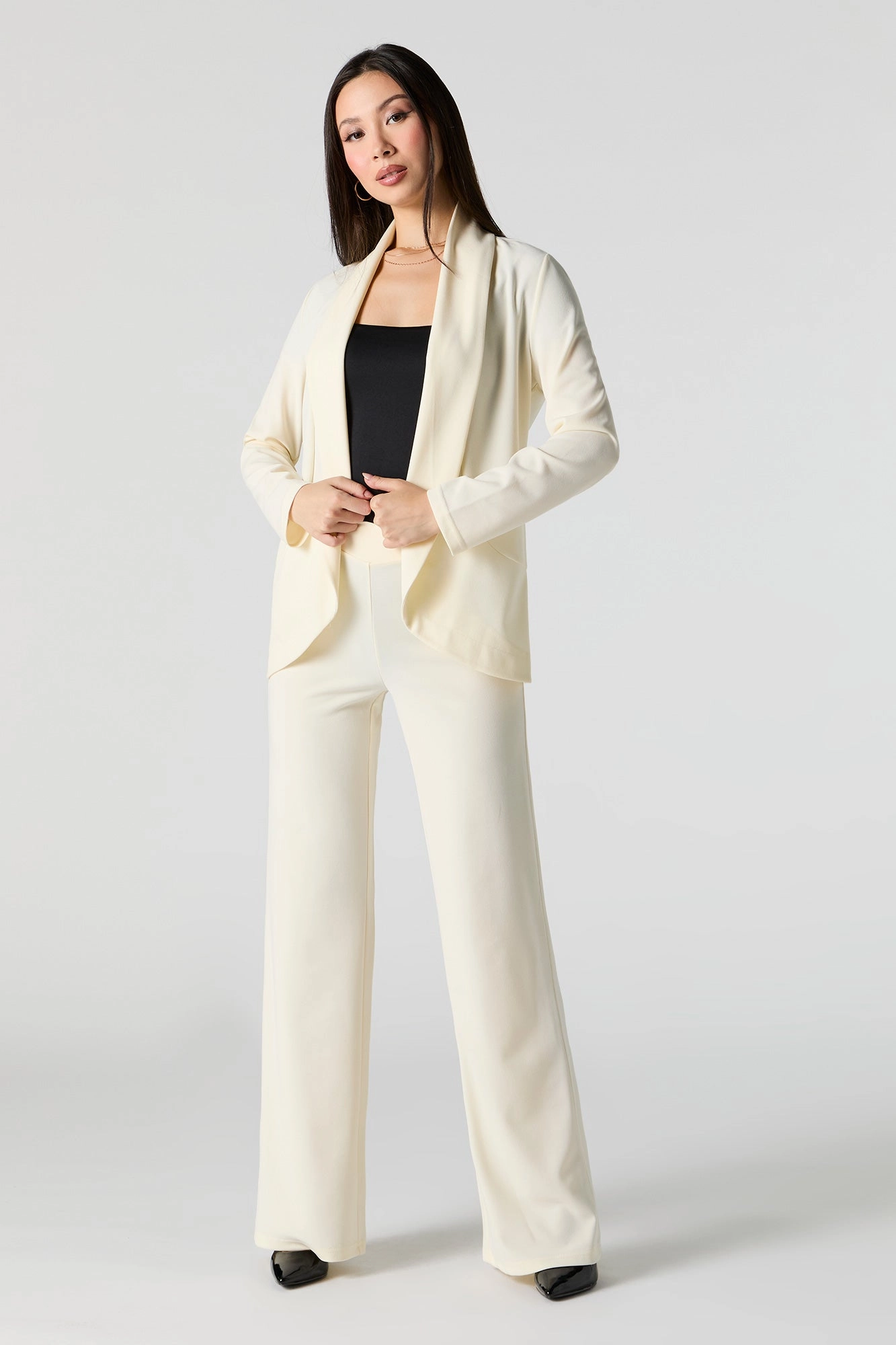V Waist Wide Leg Dress Pant