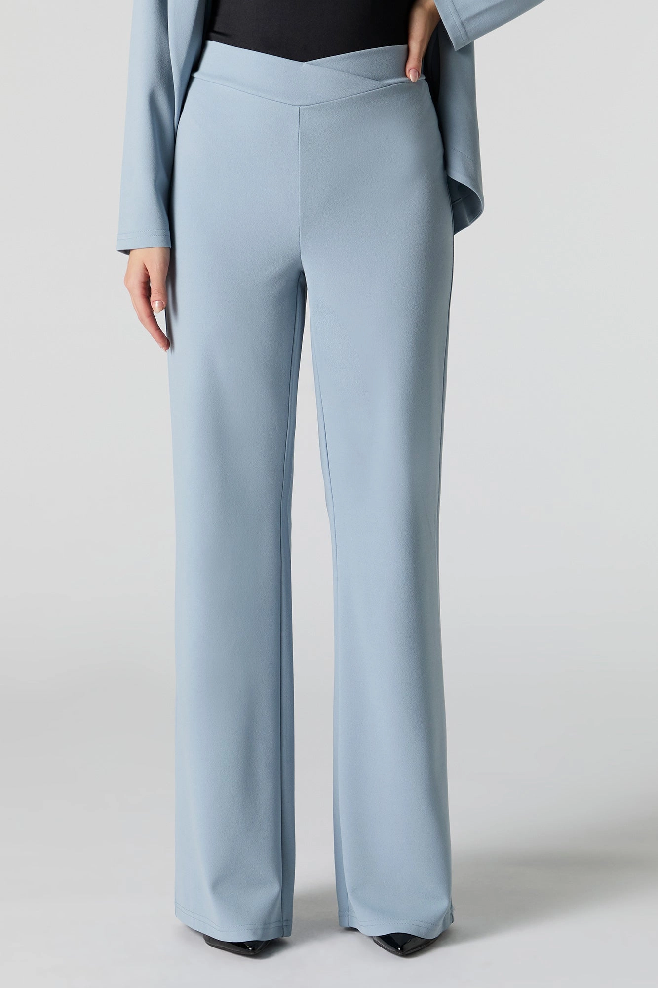 V Waist Wide Leg Dress Pant