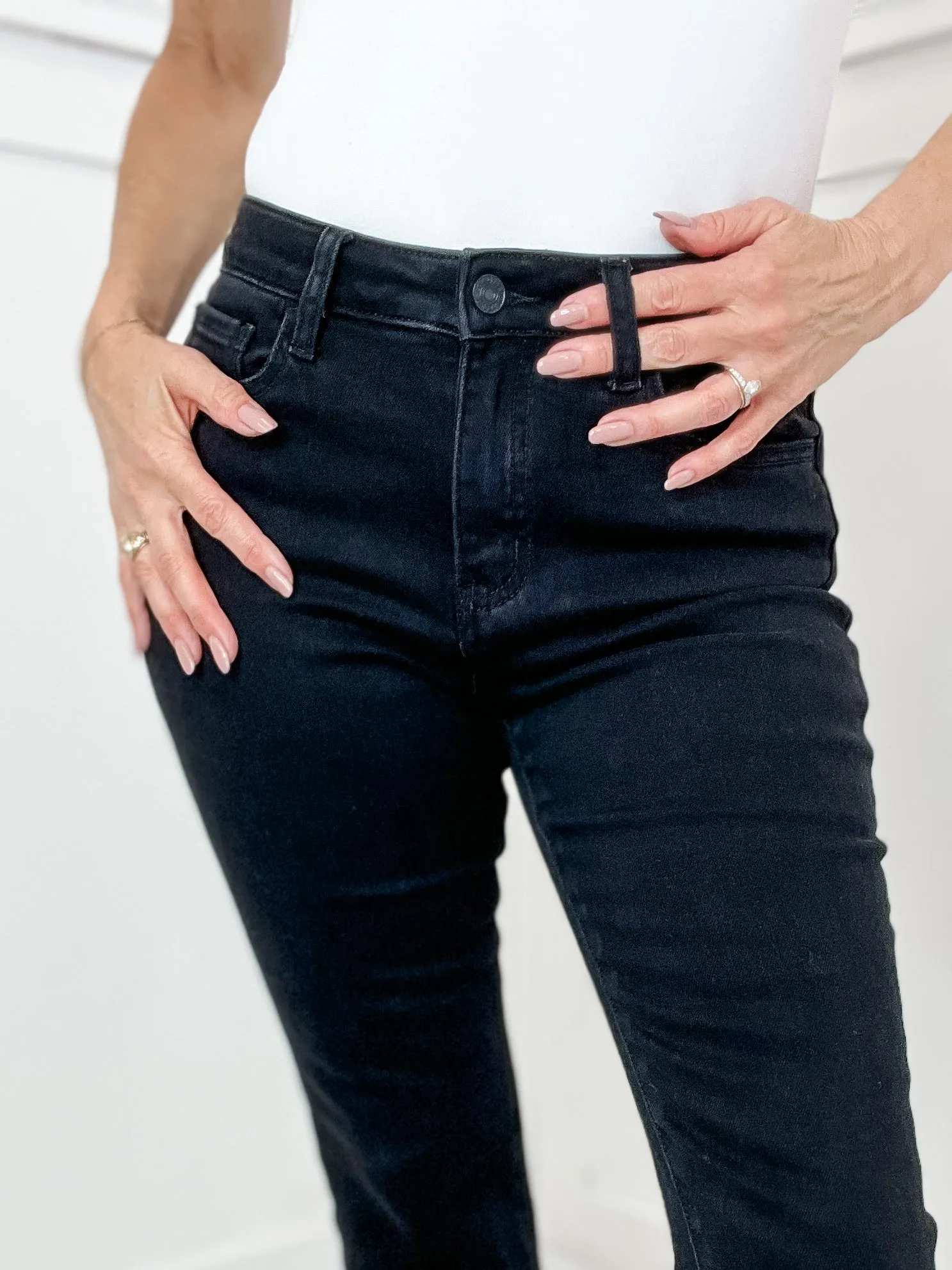 Vervet "Margot" High Rise Kick Flare Black Jean