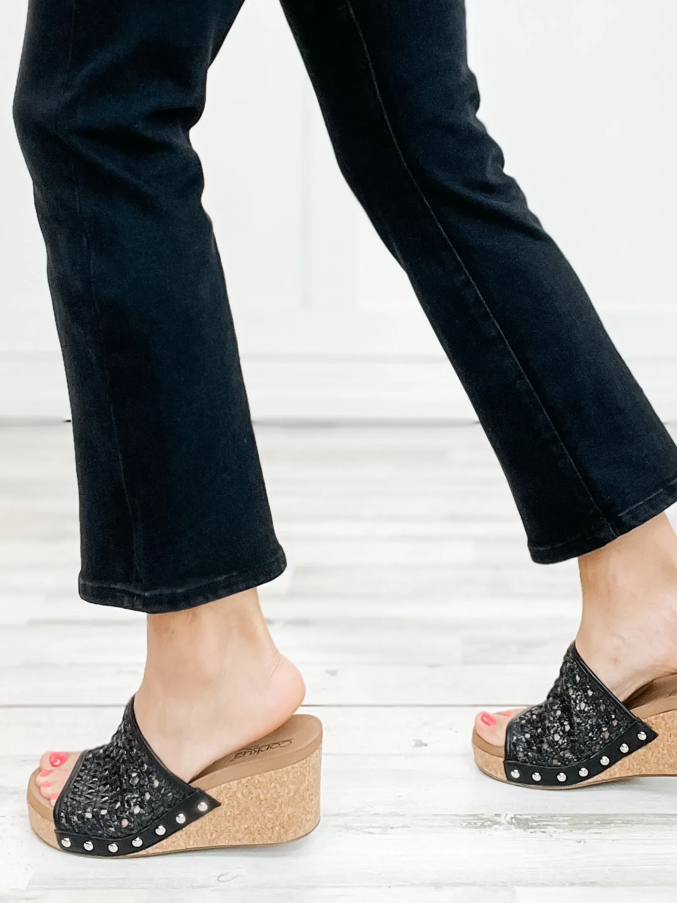 Vervet "Margot" High Rise Kick Flare Black Jean