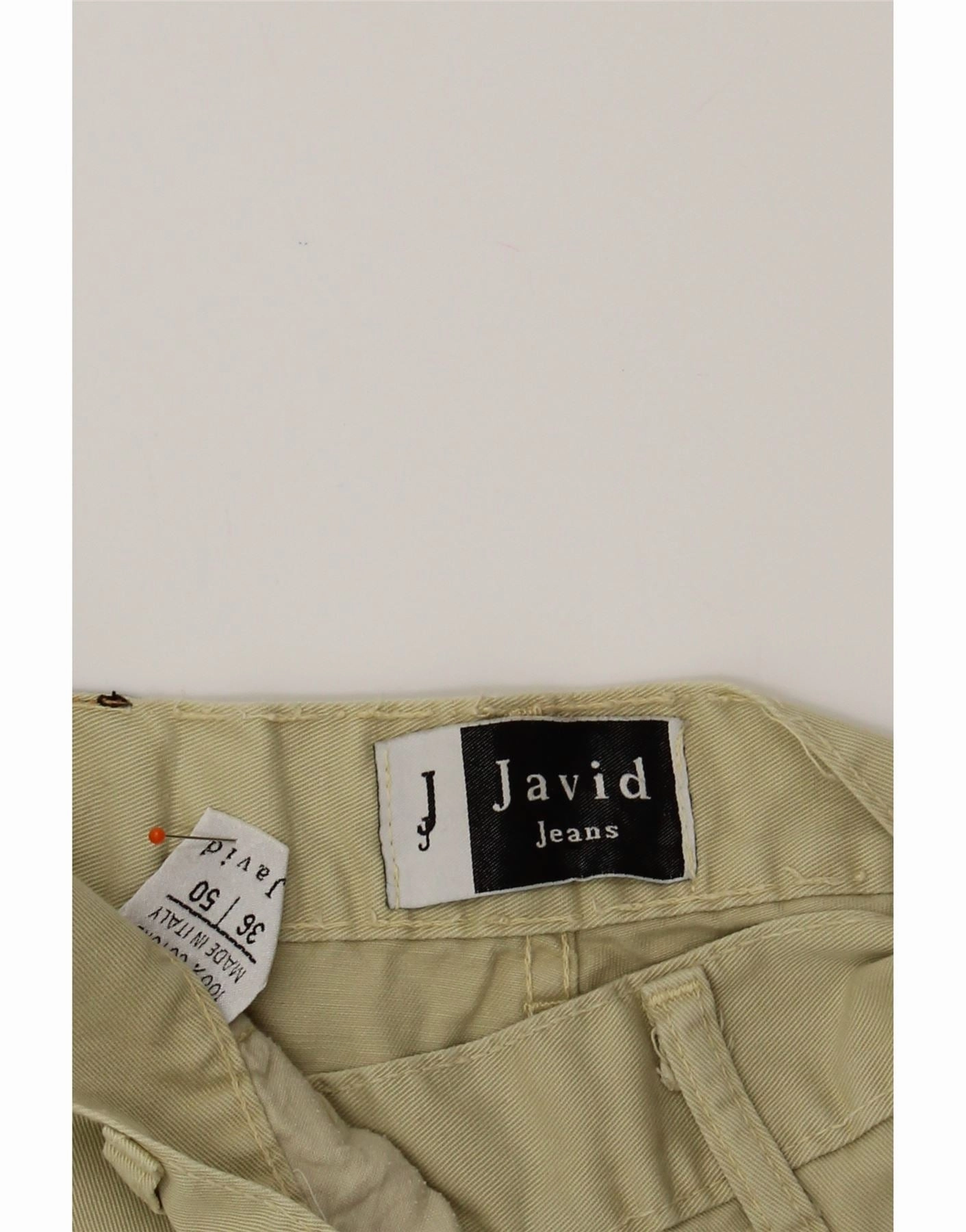 VINTAGE Mens Straight Cargo Trousers IT 50 Large W36 L32 Beige Cotton