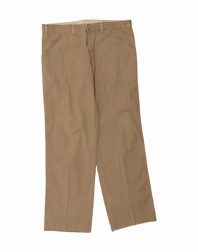 VINTAGE Mens Straight Cargo Trousers IT 54 2XL W38 L32 Beige Cotton