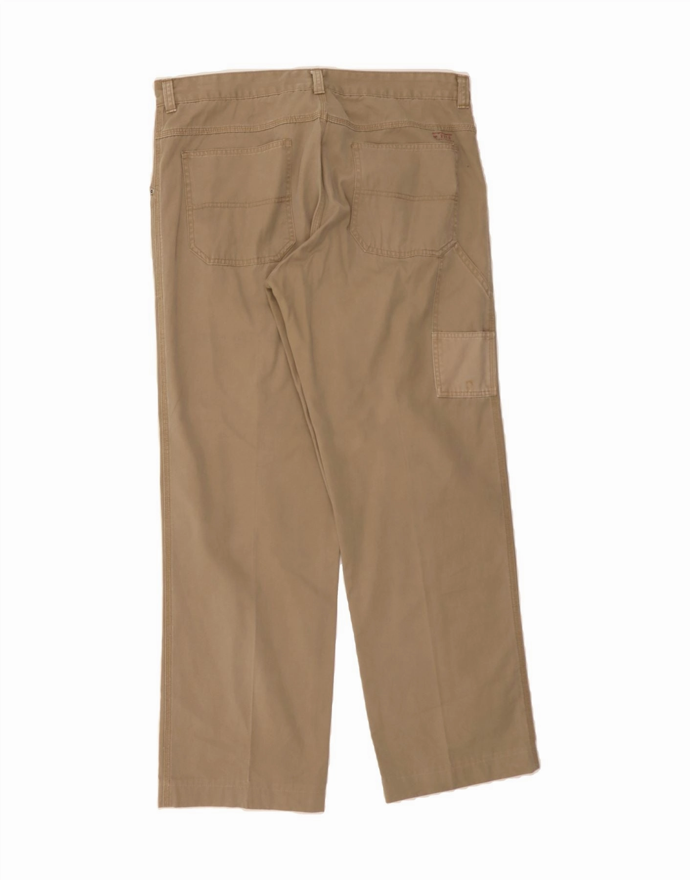 VINTAGE Mens Straight Cargo Trousers IT 54 2XL W38 L32 Beige Cotton