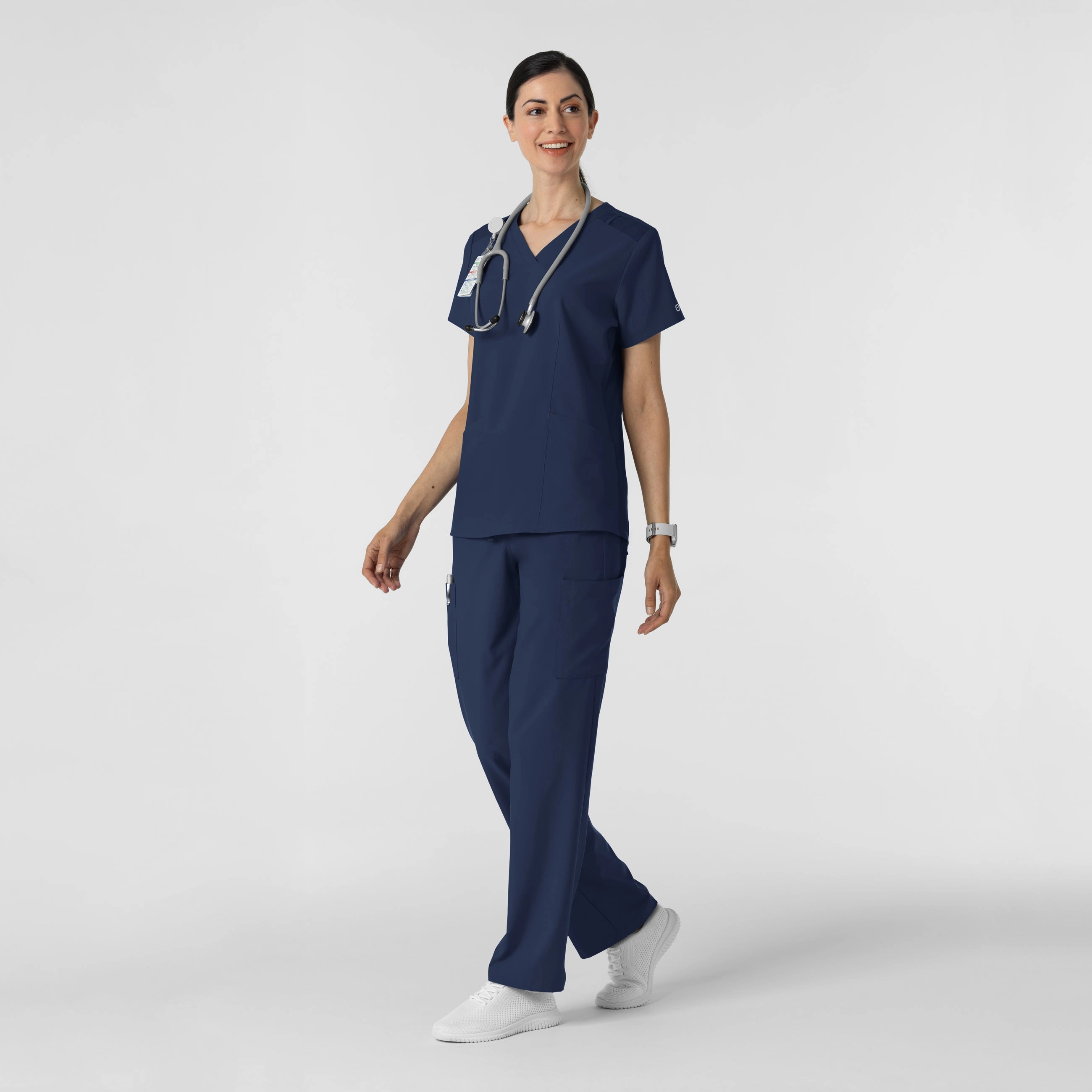 W123 Women's Cargo Utility Scrub Pant - Navy