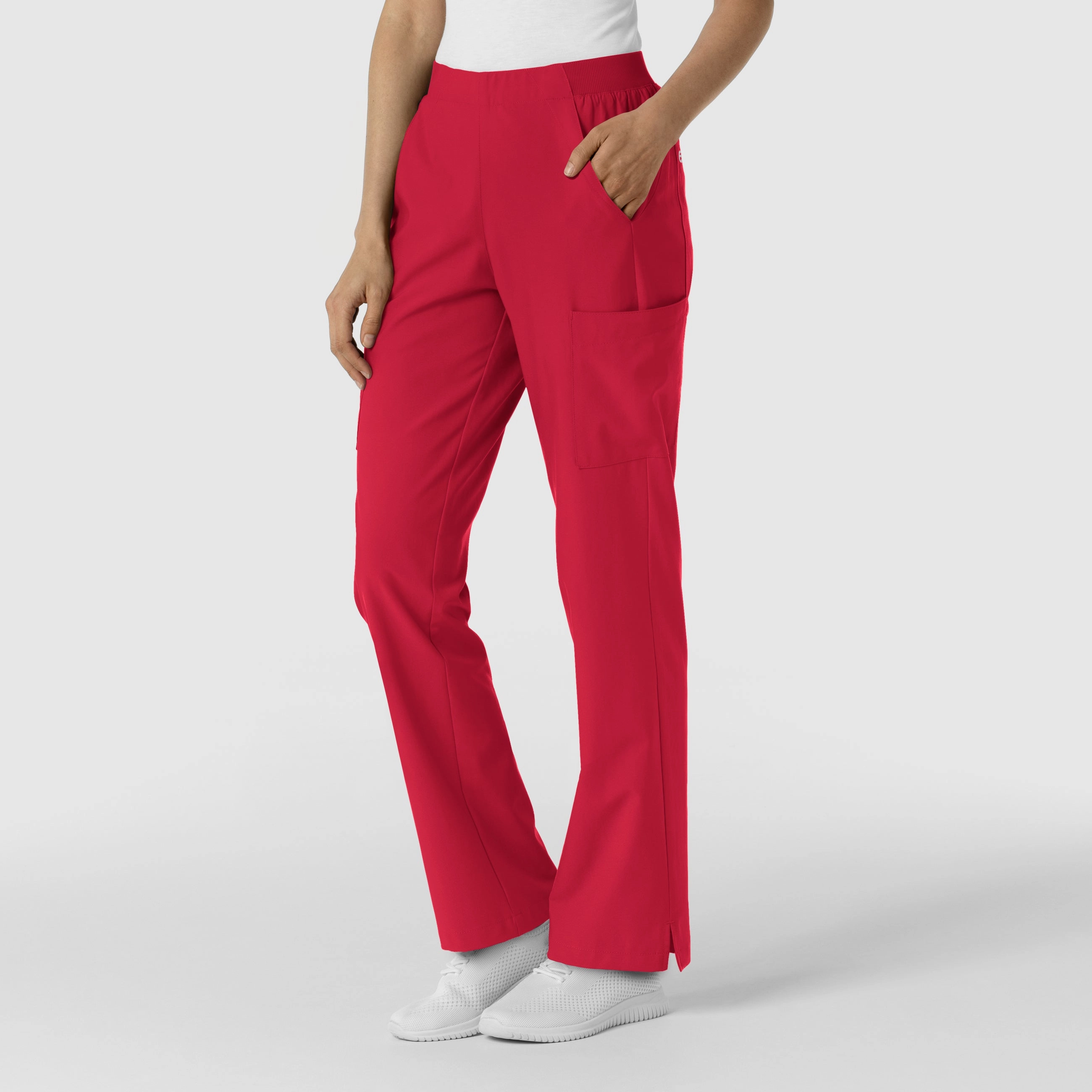 W123 Women's Cargo Utility Scrub Pant - Red