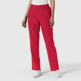 W123 Women's Cargo Utility Scrub Pant - Red