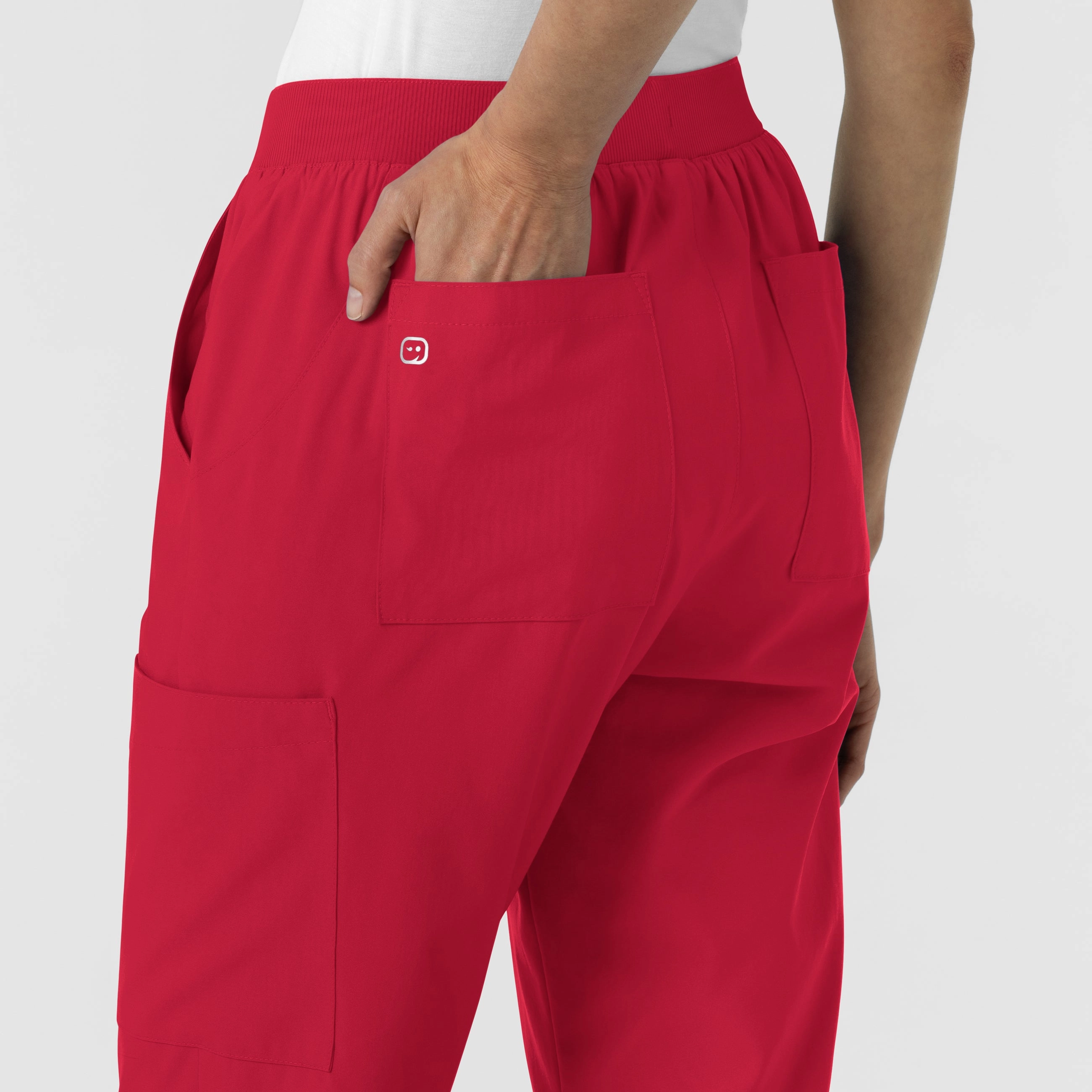 W123 Women's Cargo Utility Scrub Pant - Red