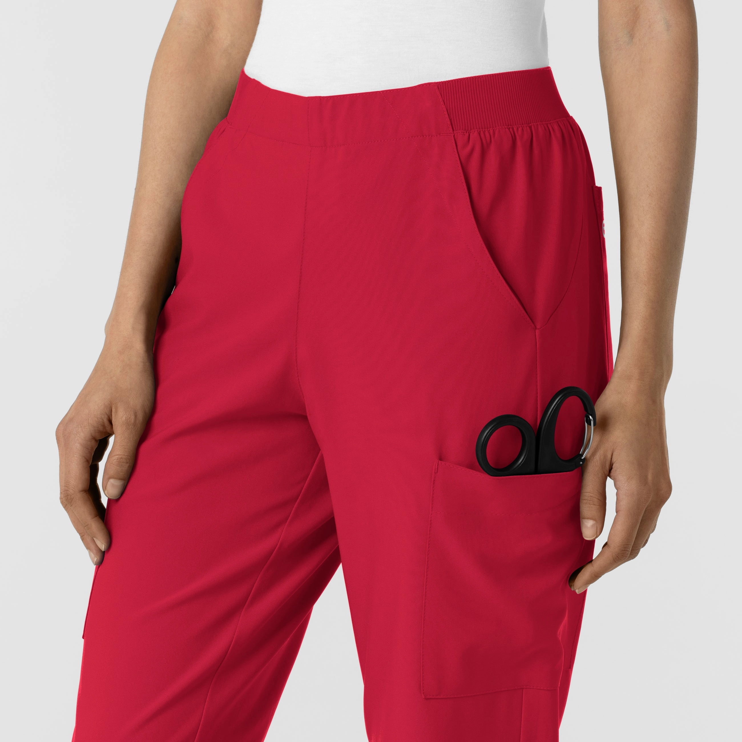 W123 Women's Cargo Utility Scrub Pant - Red