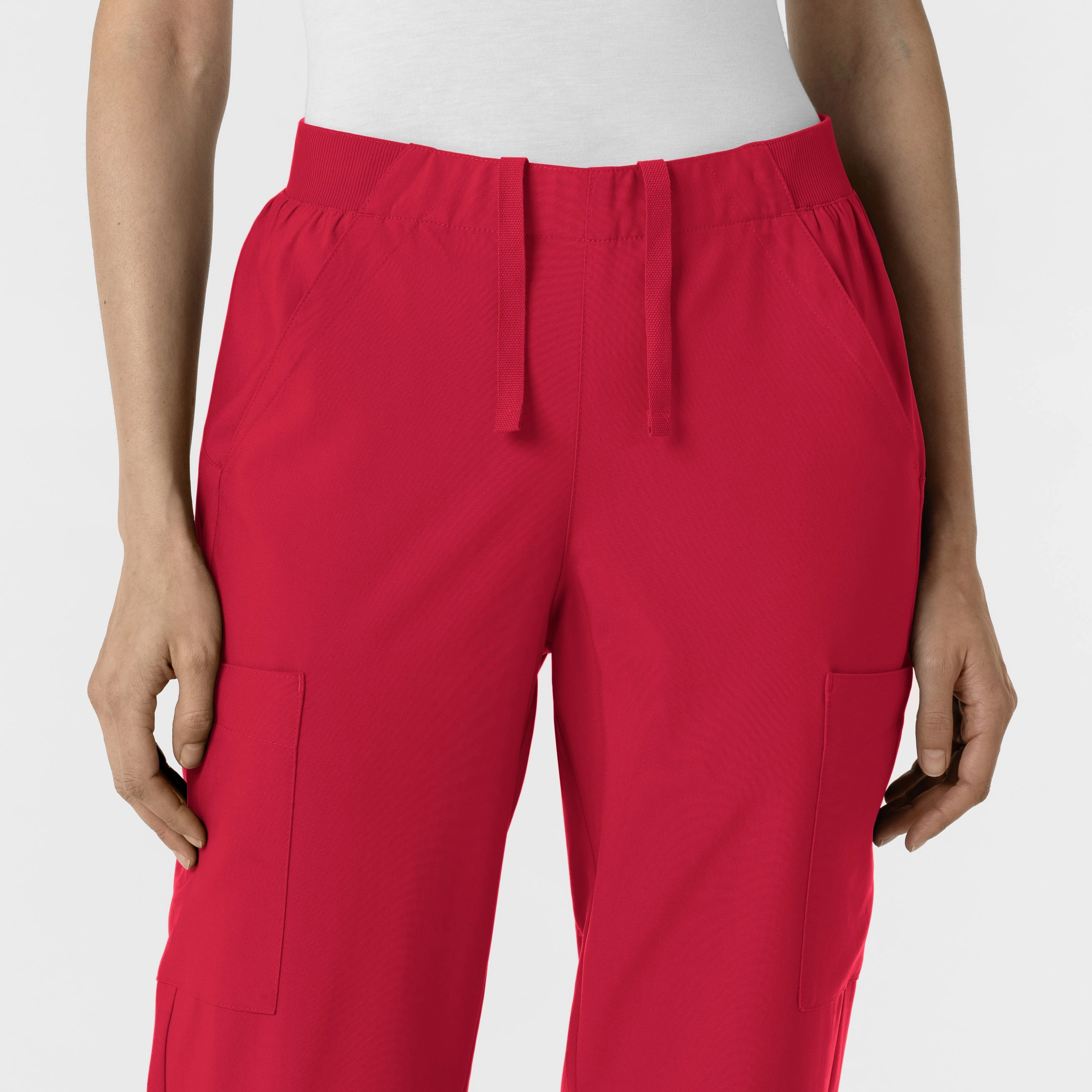 W123 Women's Cargo Utility Scrub Pant - Red