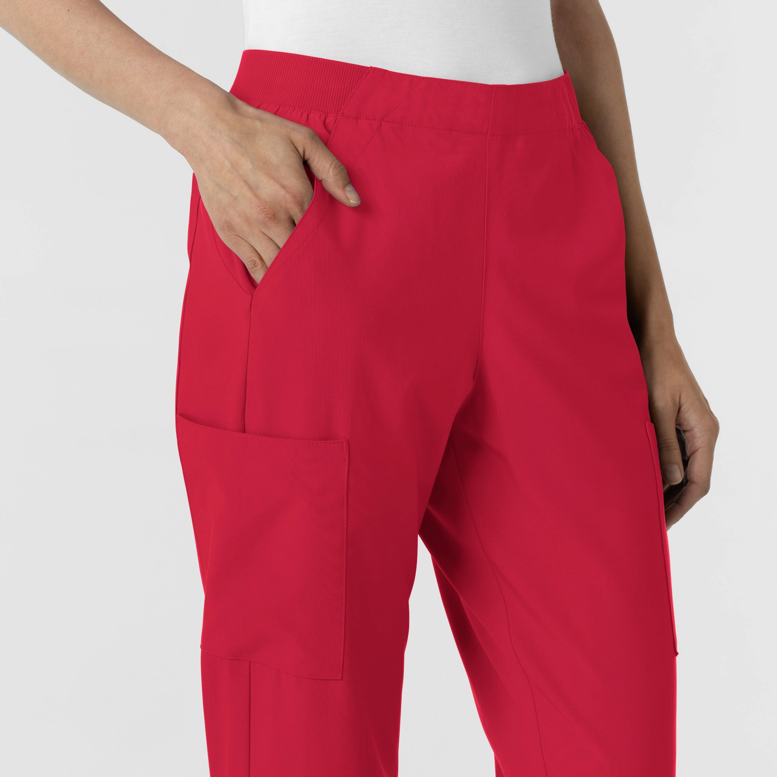 W123 Women's Cargo Utility Scrub Pant - Red