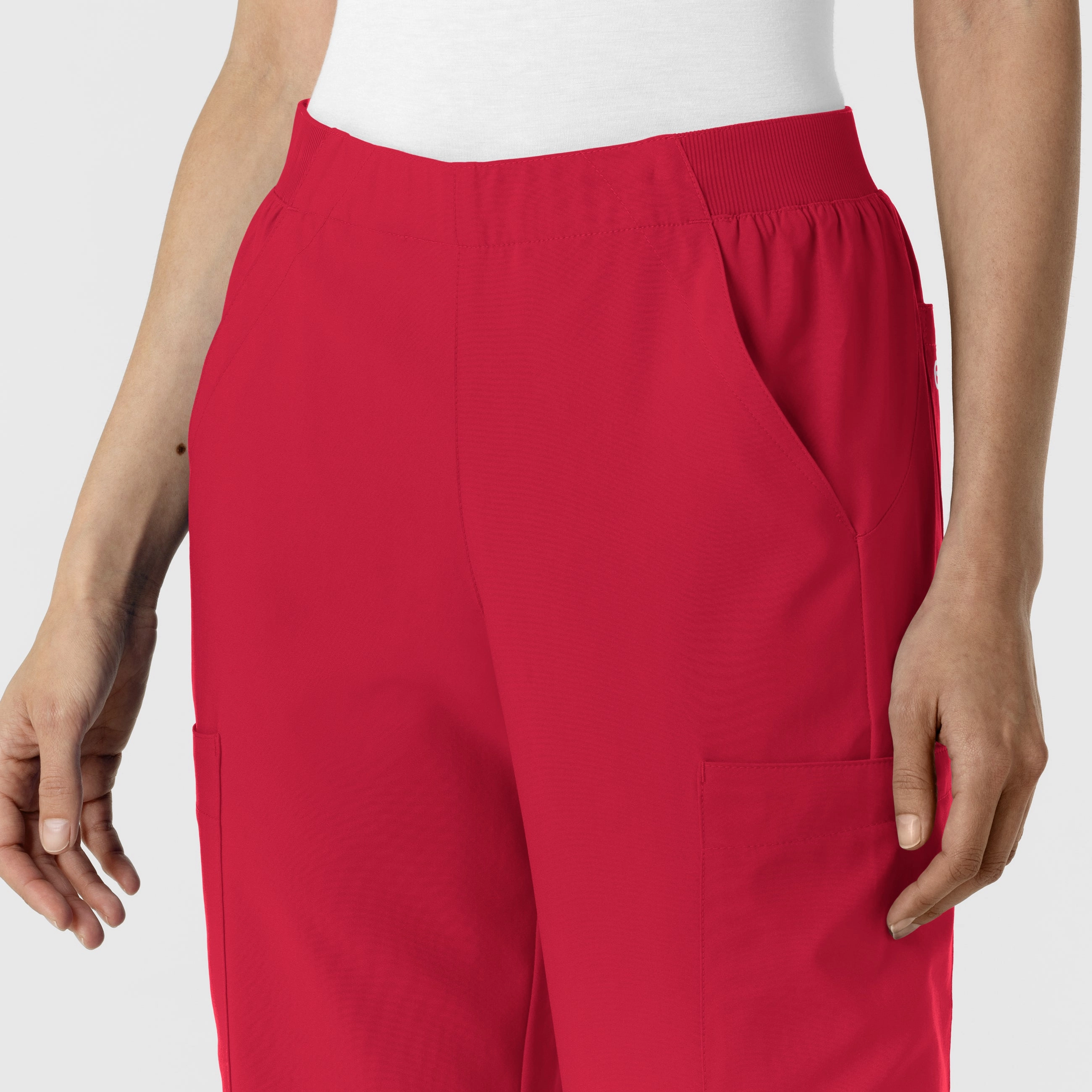W123 Women's Cargo Utility Scrub Pant - Red