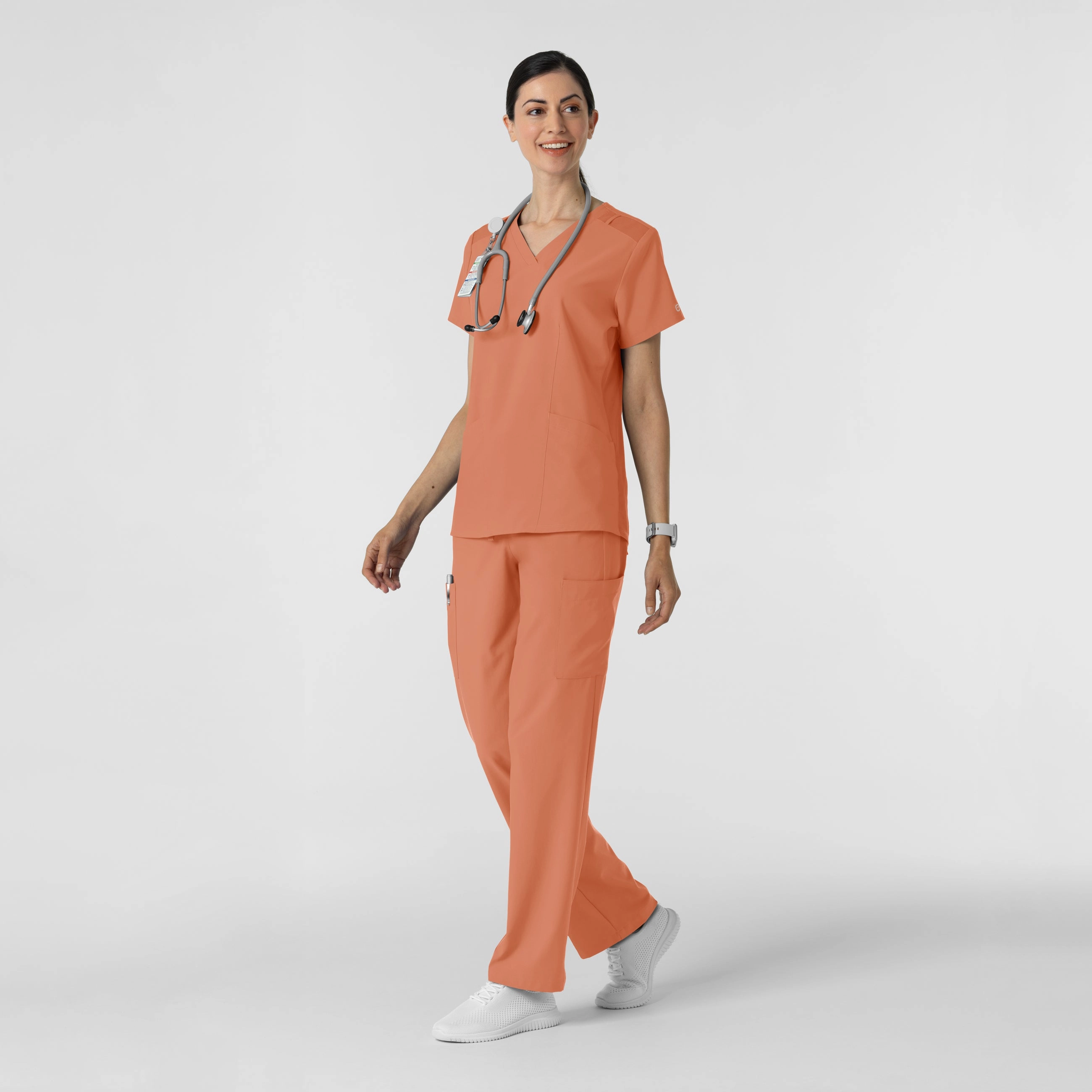 W123 Women's Cargo Utility Scrub Pant - Terracotta