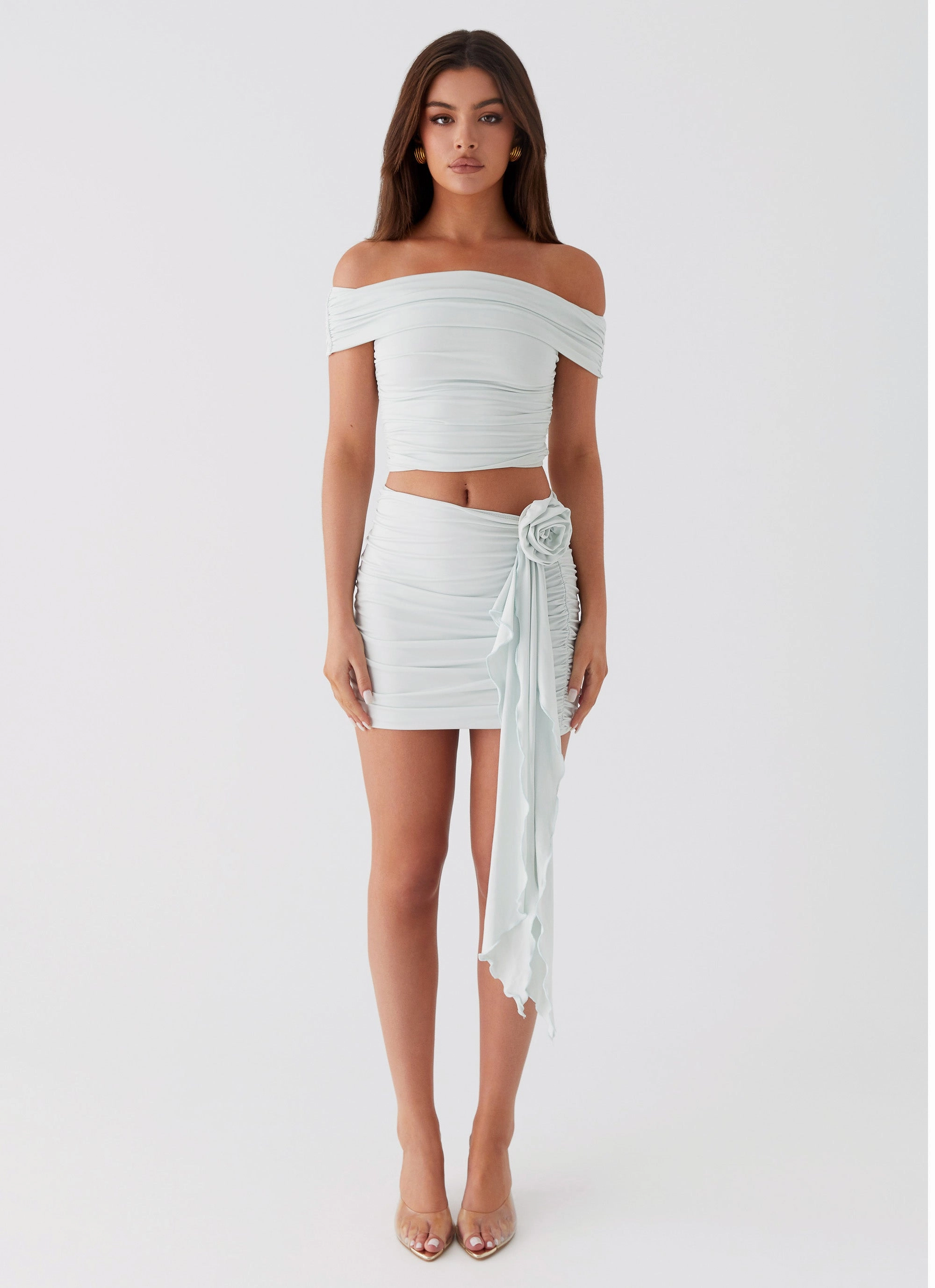 Whispering Rose Mini Skirt - Sage
