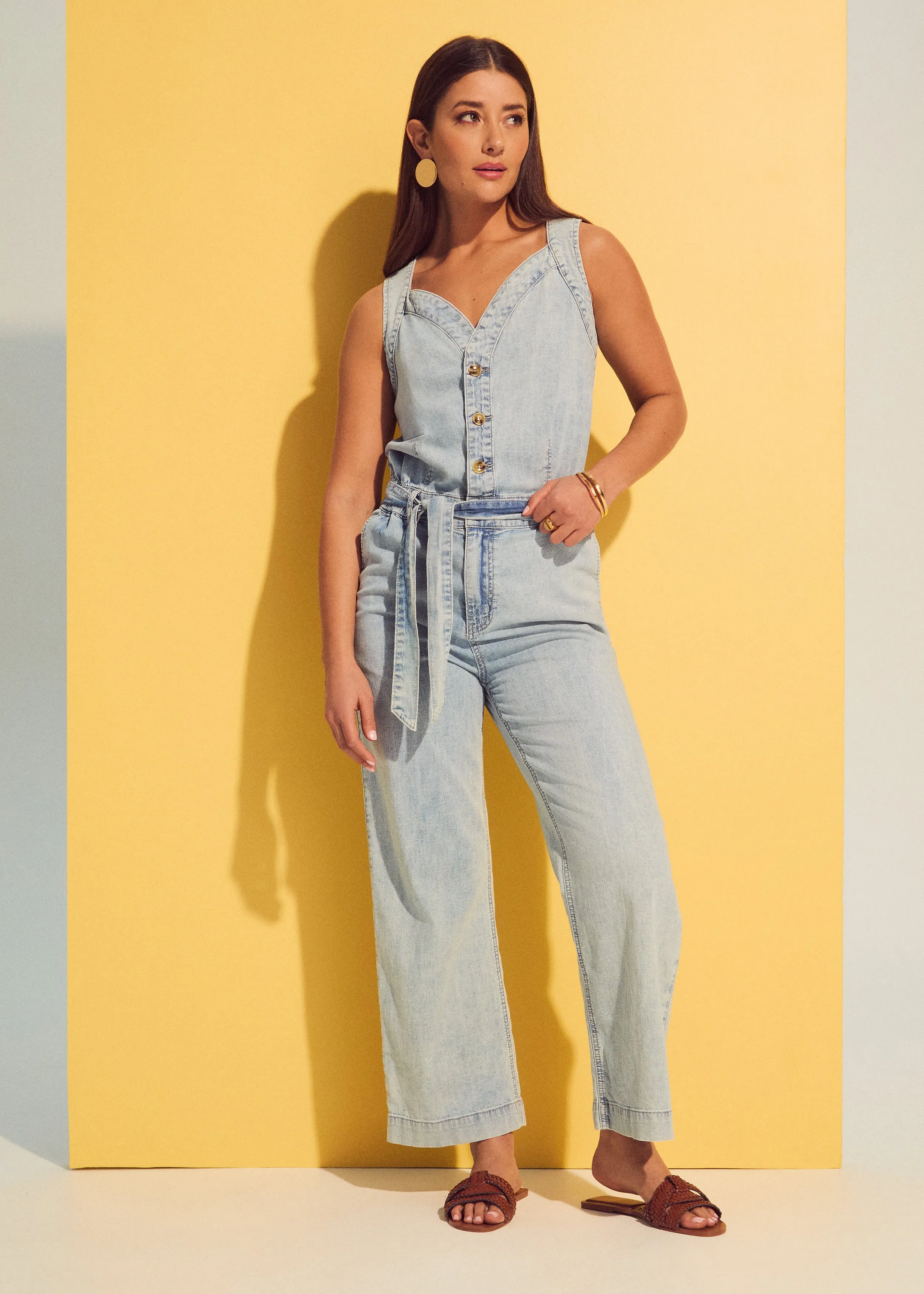 Wide Leg Jumpsuit, Powder Wash