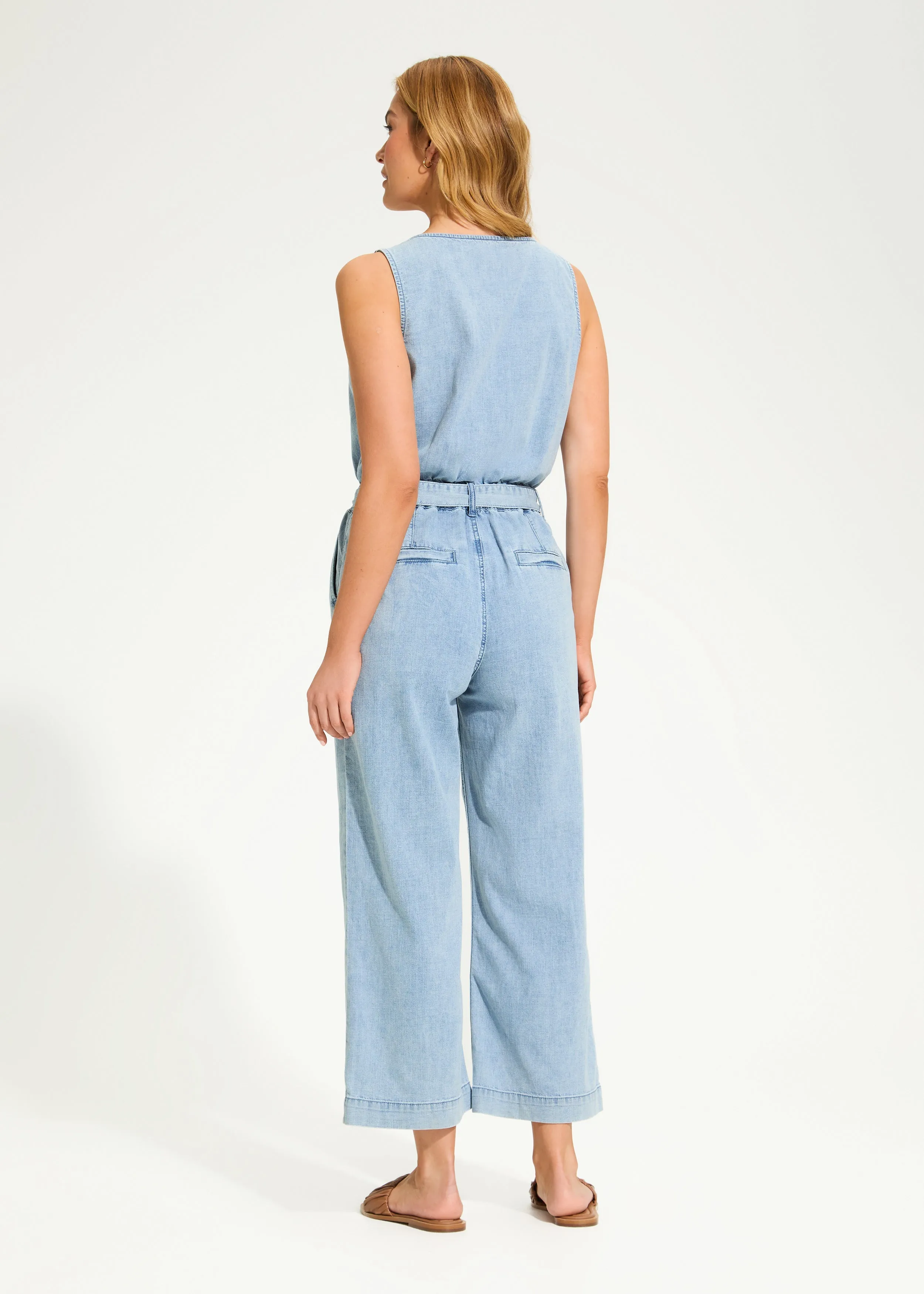 Wide Leg Jumpsuit, Powder Wash