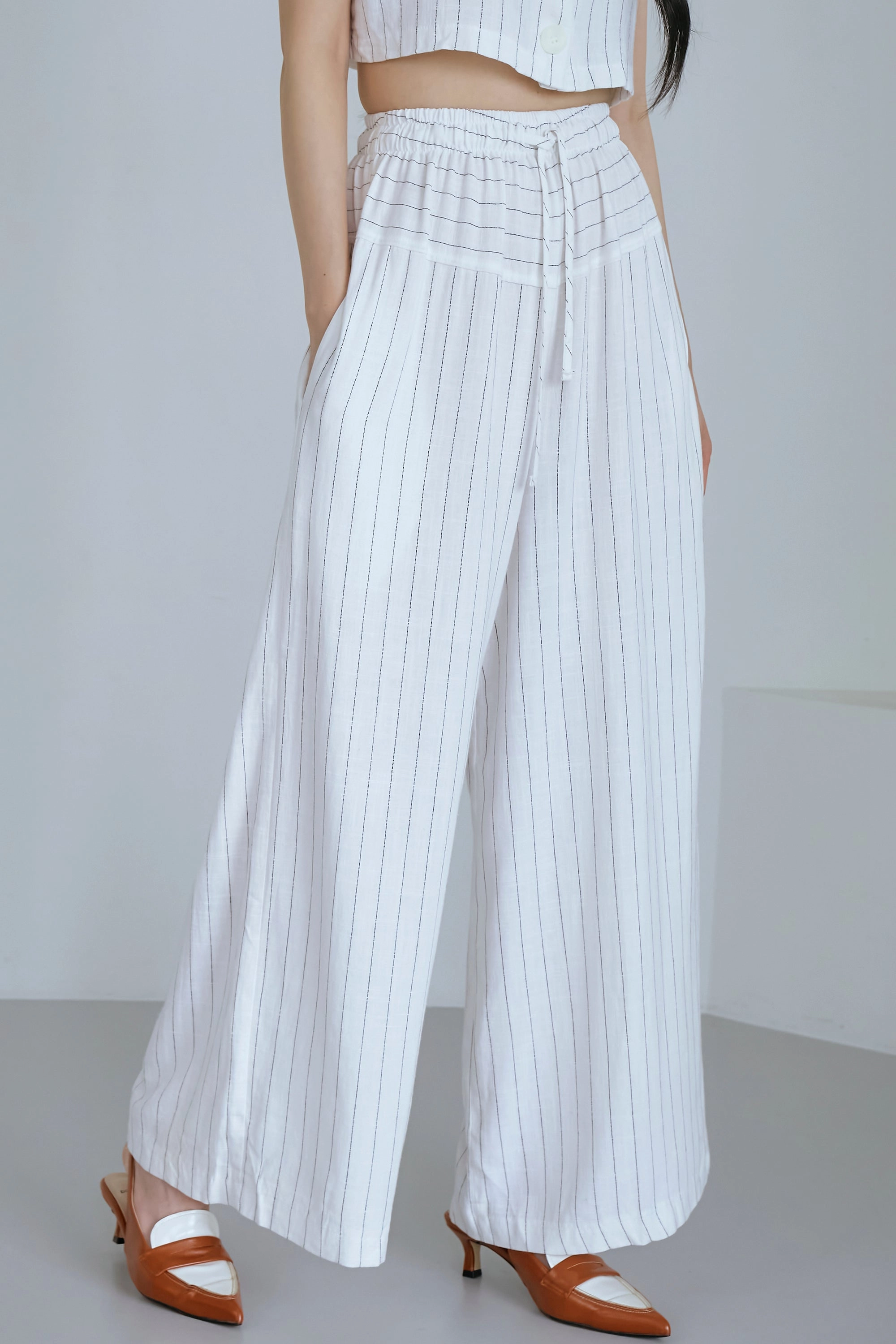 Yve Striped Linen Pants